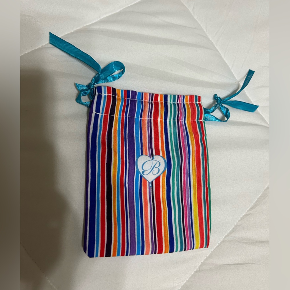 ⭐️5/$15 Brighton Heart Mini Jewelry Bag Stripe Colorful